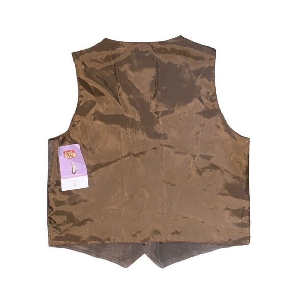Route 66  Suede Leather Vest Womens L Brown  Western Embroidered Vest NWT - Picture 2 of 6